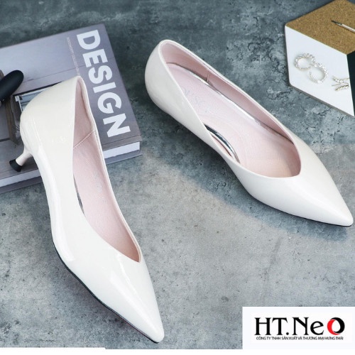 Giày cao gót mũi nhọn HT.NEO Thiết kế da bóng, đế cao 2cm, đường nét tinh tế CS231