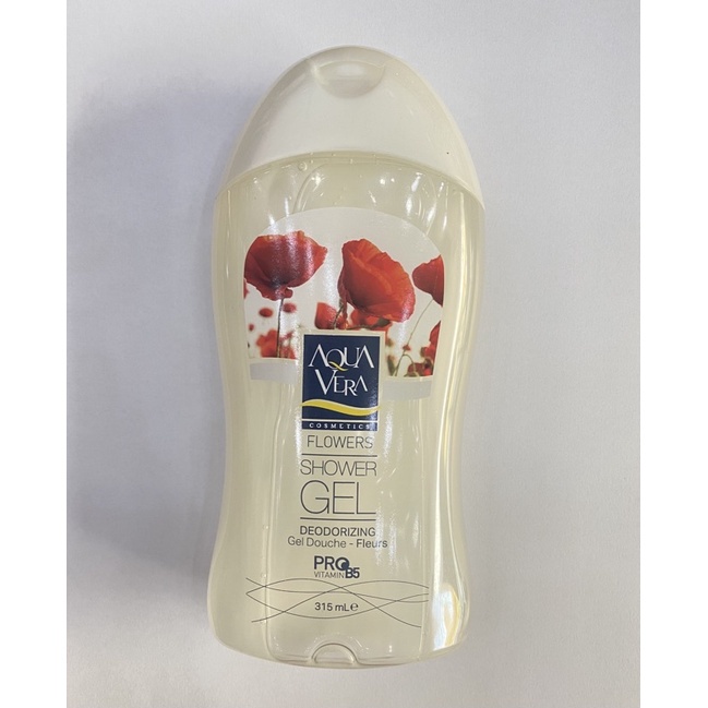 Gel tắm dưỡng da Aquavera chiết xuất hoa Poppy,da mềm min,tươi mát,thơm lâu.Chai 315ml