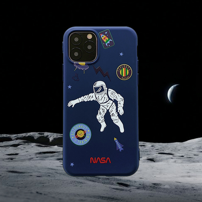 Soft TPU Silicoen Back Cover iPhone 6 6S 7 8 Plus X XS MAX XR 11 Pro Max SE 2020 USA Astronaut Space NASA Phone Case iPhone 12 Pro Max 12 Mini