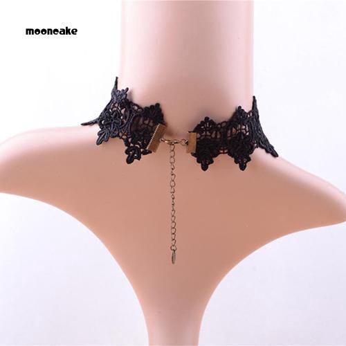 Vòng cổ choker bằng ren đính đá mặt trăng phong cách cổ điển dành cho nữ