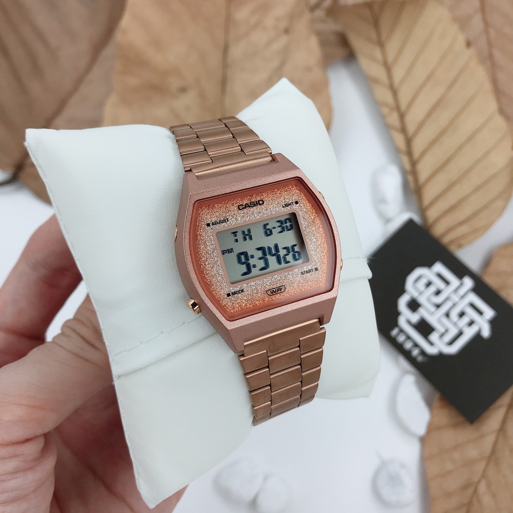 Đồng hồ nữ Casio B640 / B640WCG-5 dây thép chính hãng, chống nước 50m