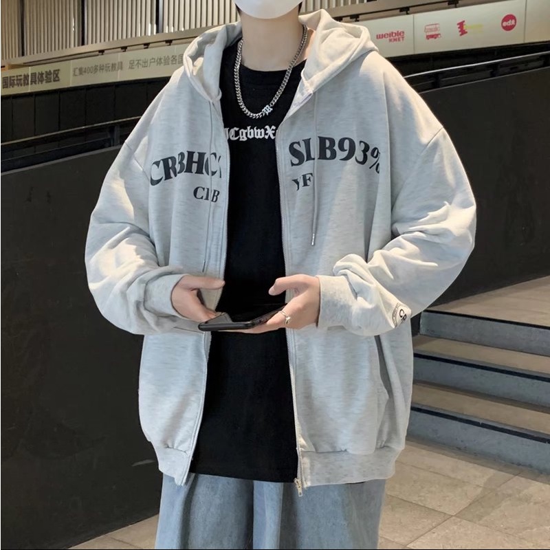 Áo Khoác hoodied Thể Thao Màu Sắc Đơn Giản Phong Cách from rộng áo hoodie dây kéo phong cách Hàn Quốc áo khoác bóng chày nam