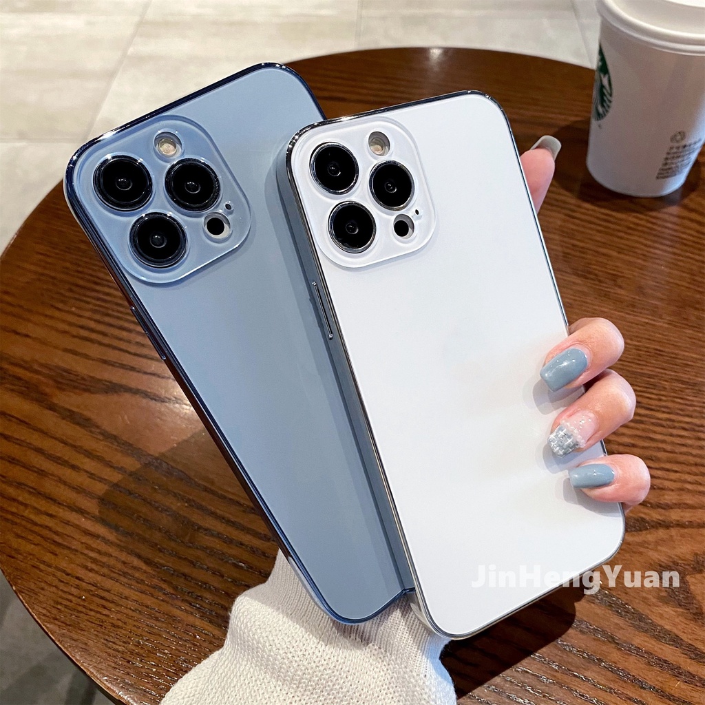 Ốp Điện Thoại PC Cứng Mặt Nhám Bảo Vệ Ống Kính Máy Ảnh Toàn Diện Cho IPhone 14 11 13 12 Pro Max 14 Plus