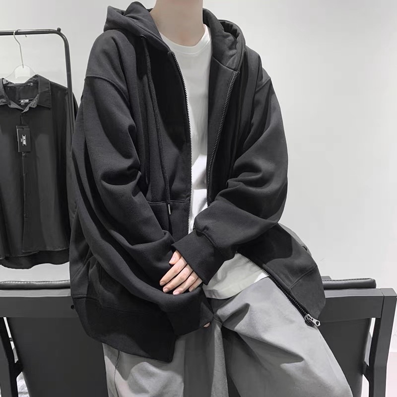 Áo Khoác Nam Nữ Form Rộng Chất Nỉ Bông Dày Dặn - Hoodie Zip Mũ 2 Lớp Kèm Ảnh Thật