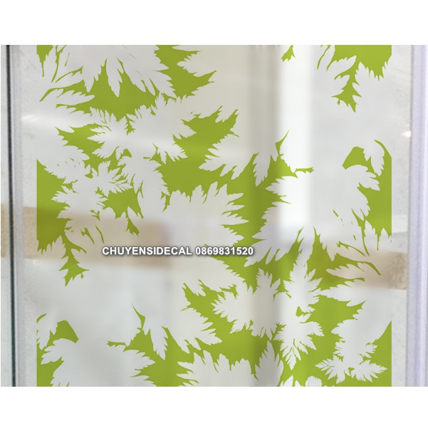 Decal Dán Kính Cao Cấp - Họa Tiết Rằn Ri Xanh Lá ( 60x58cm )