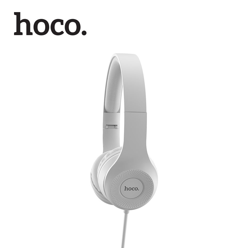Tai nghe Hoco W.2.1 chụp tai kết nối 3.5mm ,dài 1,2m, có micro đàm thoại, đệm hạn chế đau tai và âm thanh phát ra ngoài