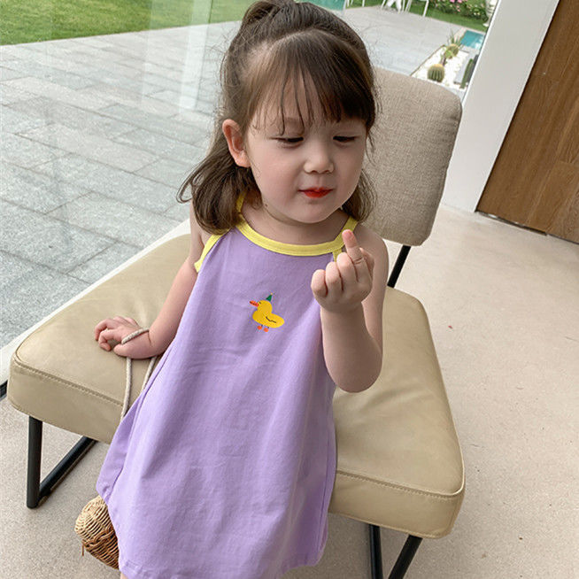 Đầm sát nách kẻ sọc kiểu Hàn Quốc thời trang mùa hè 2022 cho bé gái