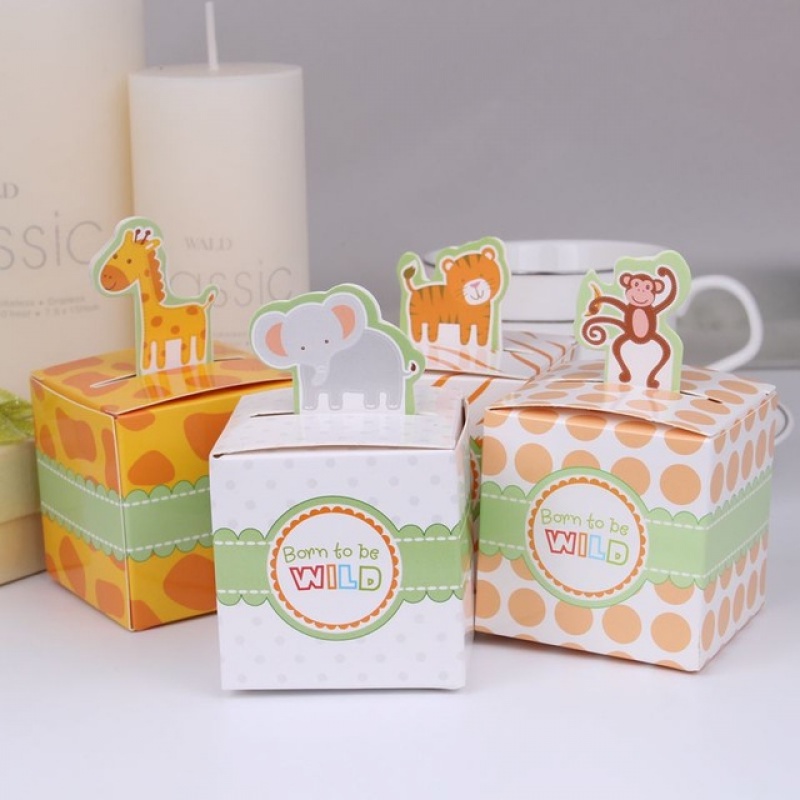 Set 20 Hộp Đựng Bánh Kẹo Hình Động Vật Dễ Thương Trang Trí Tiệc Sinh Nhật