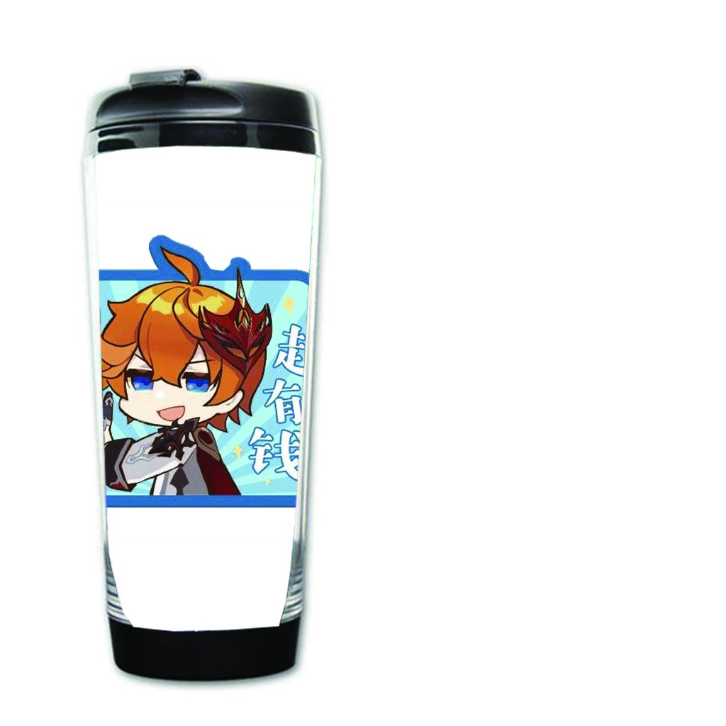 Bình nhựa đựng nước in hình GENSHIN IMPACT game anime chibi tiện lợi độc đáo m2