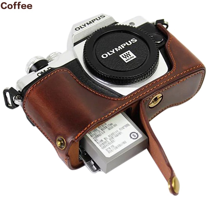 Túi da bảo vệ nửa thân máy ảnh Olympus OM-D E-M10 Mark II EM10II EM10 II E-M10II