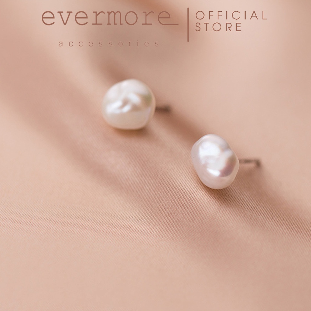 Bông tai bạc EVERMORE, bông tai ngọc trai nhân tạo bạc S925 thanh lịch, minimalism - H049