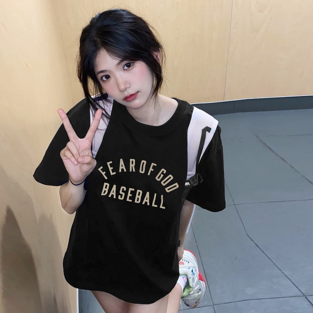 Áo fear of god baseball essentials vải cotton áo from rộng nam nữ cổ tròn mẫu mới 2022 Semir