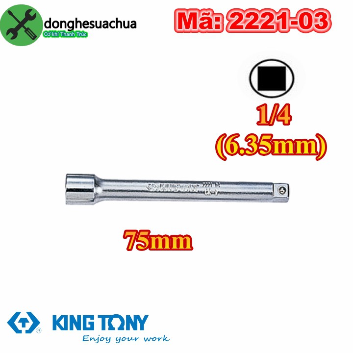 Đầu nối dài 1/4 Kingtony 2221-03 dài 75mm