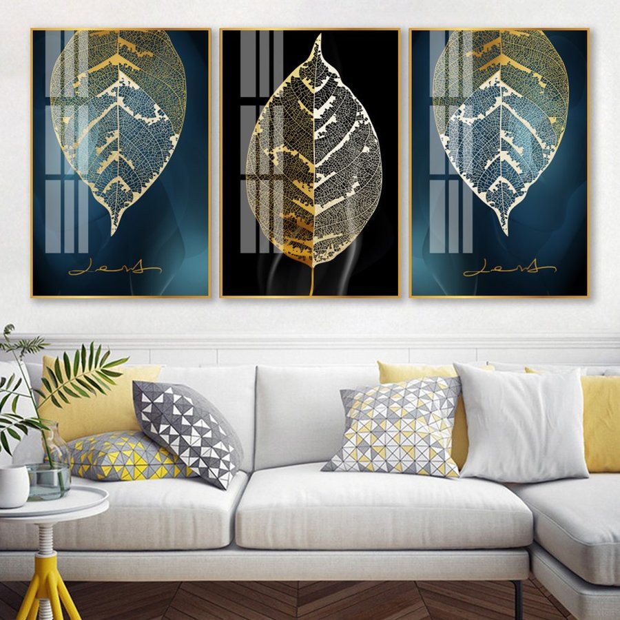 [HCM] Tranh treo tường canvas lá vàng nghệ thuật decor trang trí phòng khách và phòng ngủ có khung cao cấp khổ lớn 40x60