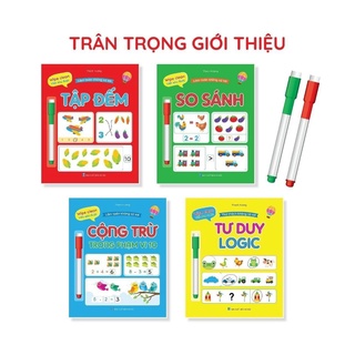 Bộ vở tập làm toán xóa được - wipe clean - luyện học toán cho bé
