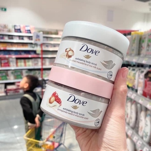 Tẩy Da Chết Dove Exfoliating Body Polish - Dưỡng Ẩm Da Mịn Màng Tươi Sáng Hàng Đức 225ml