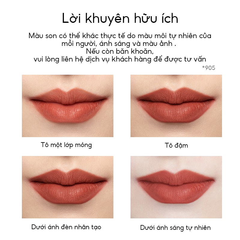 Son kem lì Perfect Diary Glossy Glasting Lip Stain Liquid Long-lasting Makeup 9 Shades 2.5g