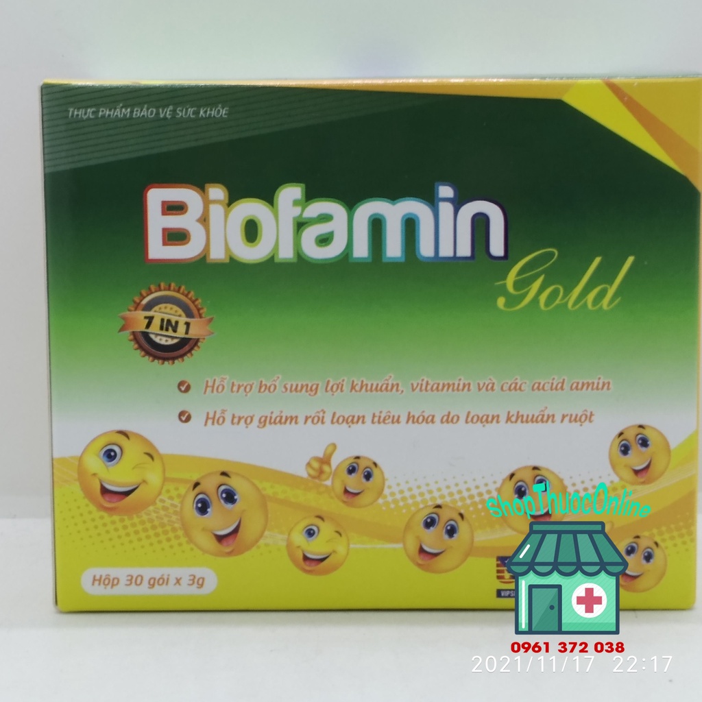 Biofamin Gold – Bổ sung men vi sinh, acid amin cho trẻ hộp 30 gói