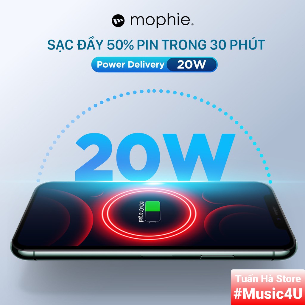 Củ sạc nhanh Mophie USB Type C PD 20W 18W Tuấn Hà Store