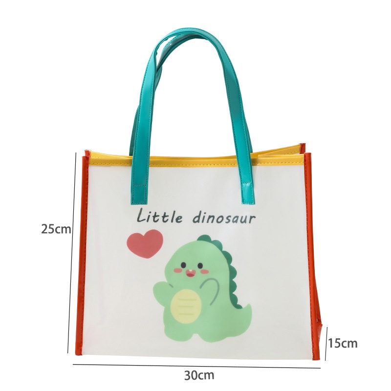 Túi tote Nhựa PVC Trong Suốt Chống Thấm Nước Họa Tiết Hoạt Hình