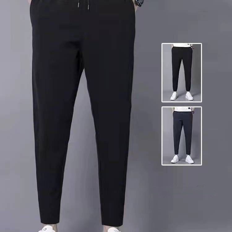 Quần Dài Thể Thao Ống Suông Vải Lụa Mát Nhanh Khô Phong Cách Hàn Quốc Thời Trang Cho Nam