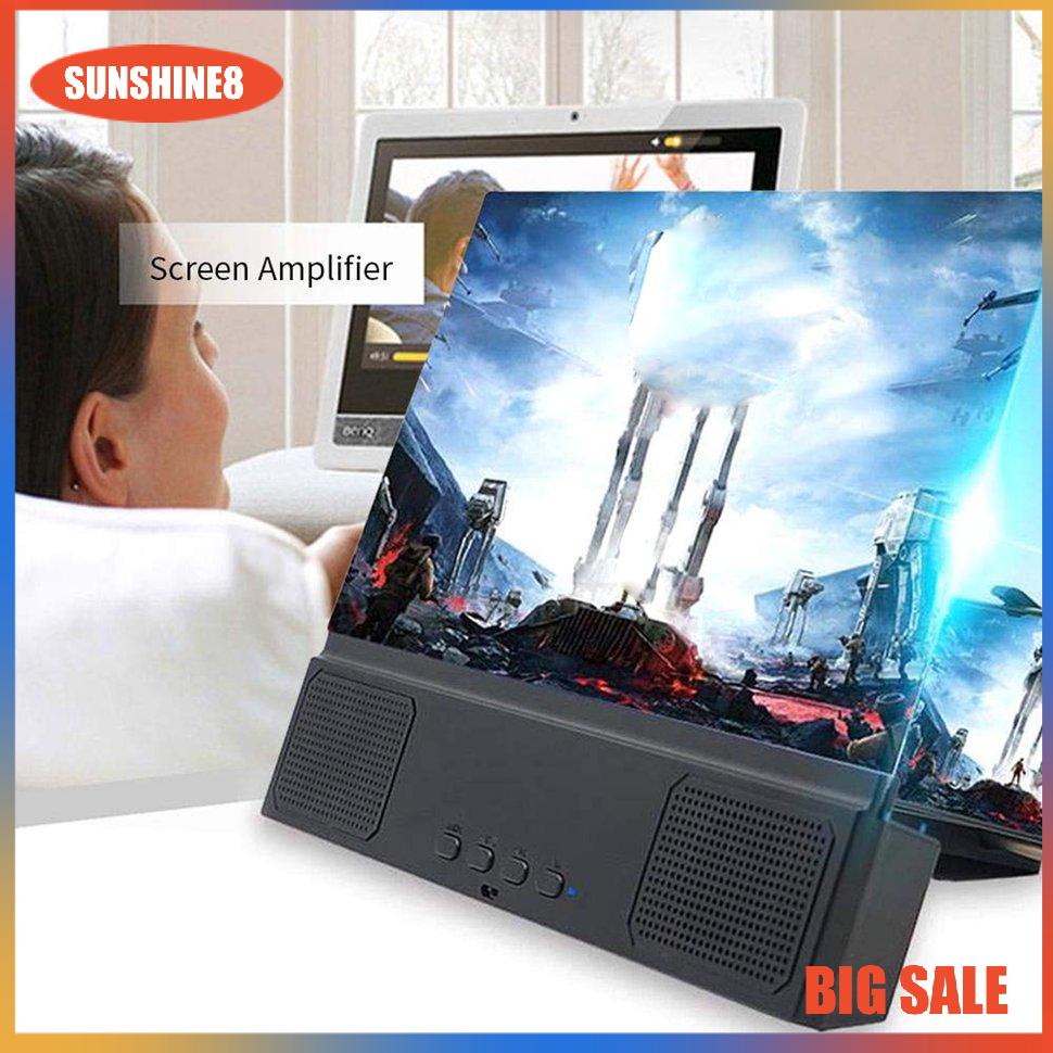 Kính phóng to màn hình Bộ khuếch đại màn hình điện thoại di động 12 inch với đế đa năng để bàn âm thanh nổi