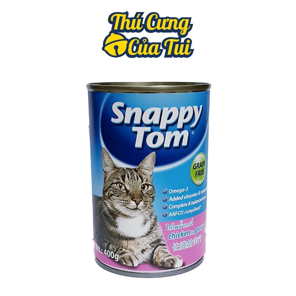 Thức Ăn Pate Snappy Tom Dinh Dưỡng Cho Mèo Lớn Dạng Lon 400g - Thú Cưng Của Tui