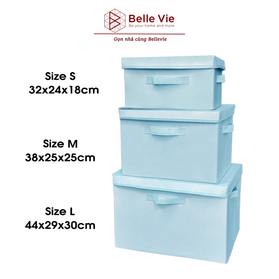 Hộp Đựng Quần Áo Có Nắp Rời BELLEVIE Hộp Vải Đựng Quần Áo Hàng Xuất Khẩu Không Mùi HVNR