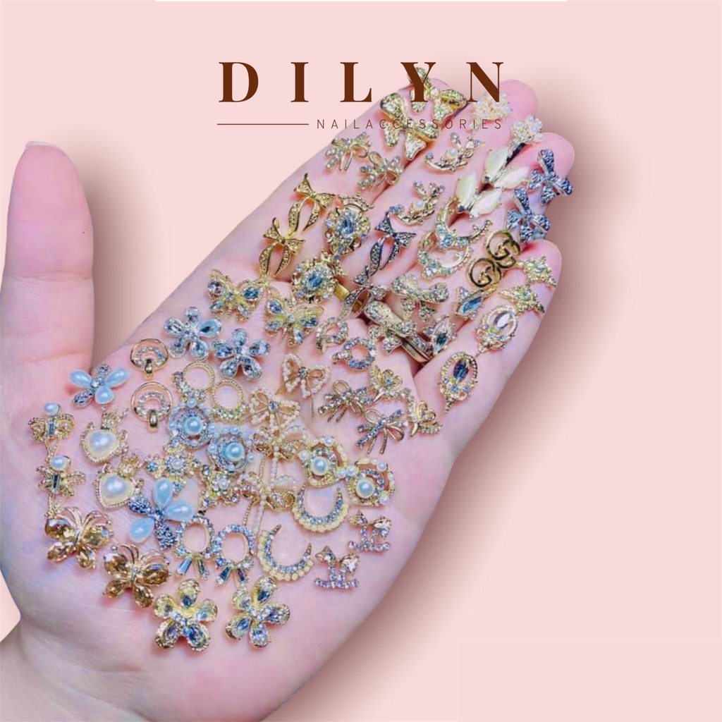 Phụ Kiện Nail - Set 54 charm trang trí móng cao cấp nhặt ngẫu nhiên charm
