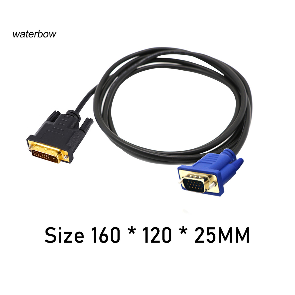 ww Stable Plug and Play PVC DVI (24+5 pin) Male to VGA Male Adapter Cable for Video