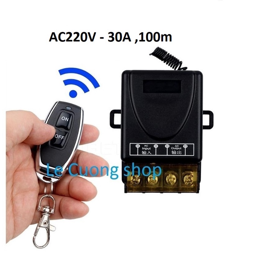 Công tắc điều khiển từ xa Rf 100m/3000w/30A/ AC 220V RF 433Mhz, Dùng điều khiển máy bơm ,bóng đèn...