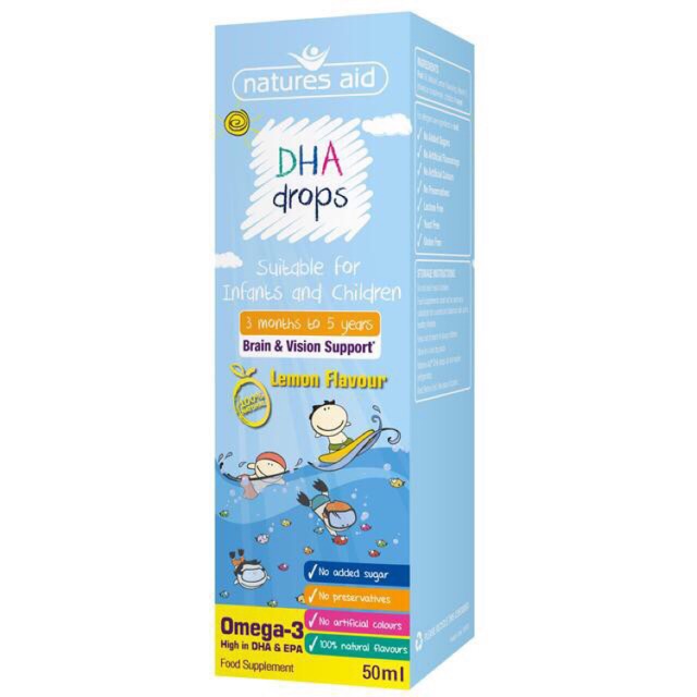 Vitamin Natures Aid DHA drop (50ml) (từ 3 tháng tuổi)
