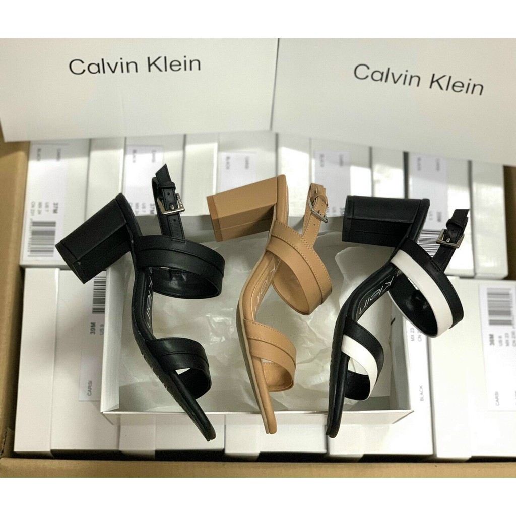 Sandal Da Thật Quai Ngang Cao 7cm Hàng VNXK