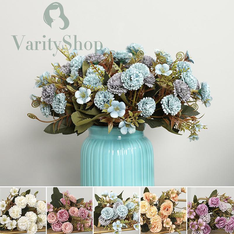 Hoa hồng lụa bó 11 hoa 30cm 5 màu dùng trang trí DIY tiện dụng