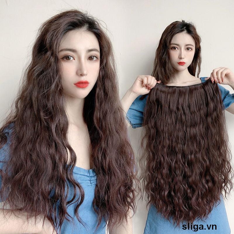 💖💖Bộ Tóc Giả Dài Xoăn Chữ Uốn Gợn Sóng Lớn Chất Liệu Len Lông Xù Cho Nữ