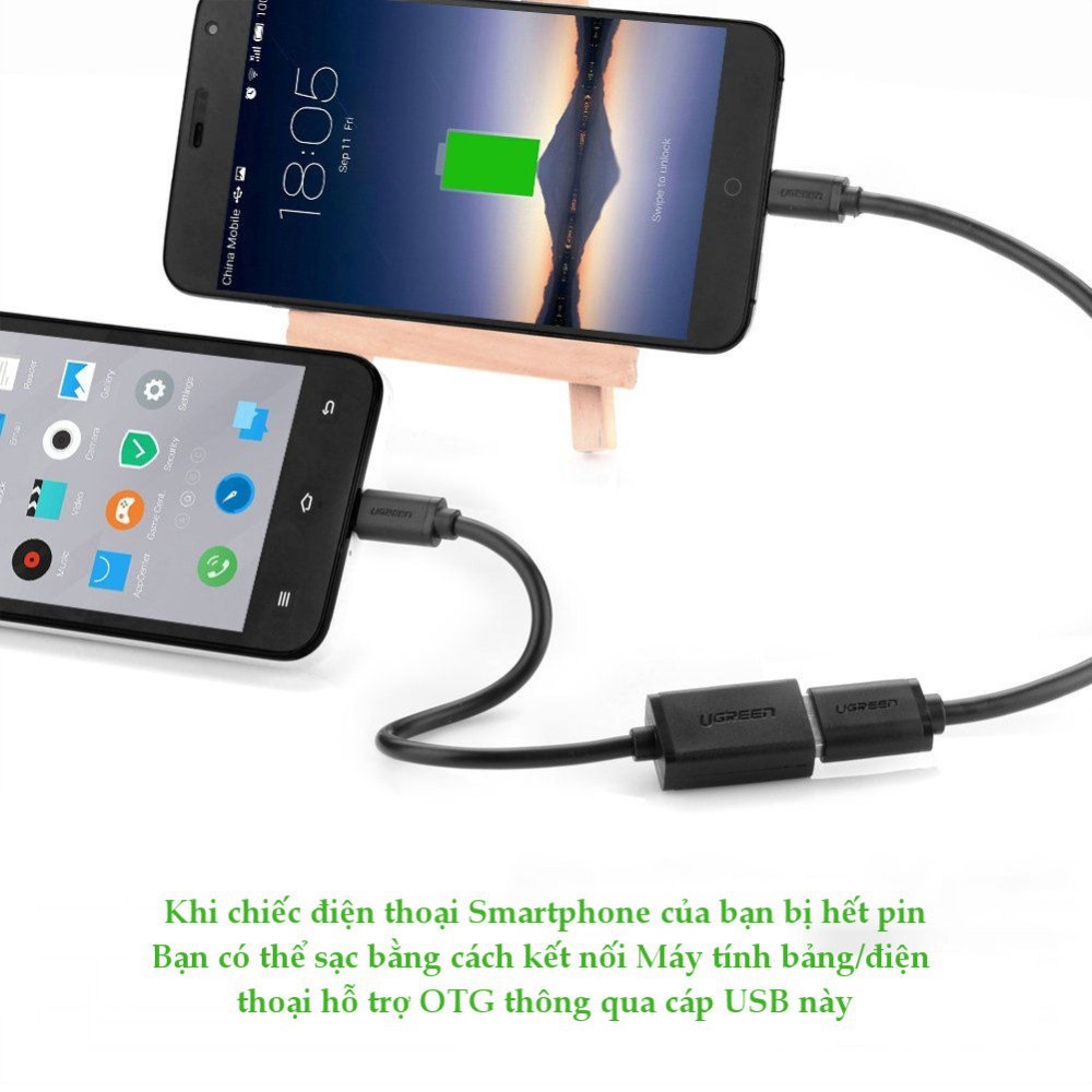 Cáp chuyển đổi USB Type-C sang USB 3.0 Micro sang USB 2.0 có hỗ trợ OTG UGREEN US203