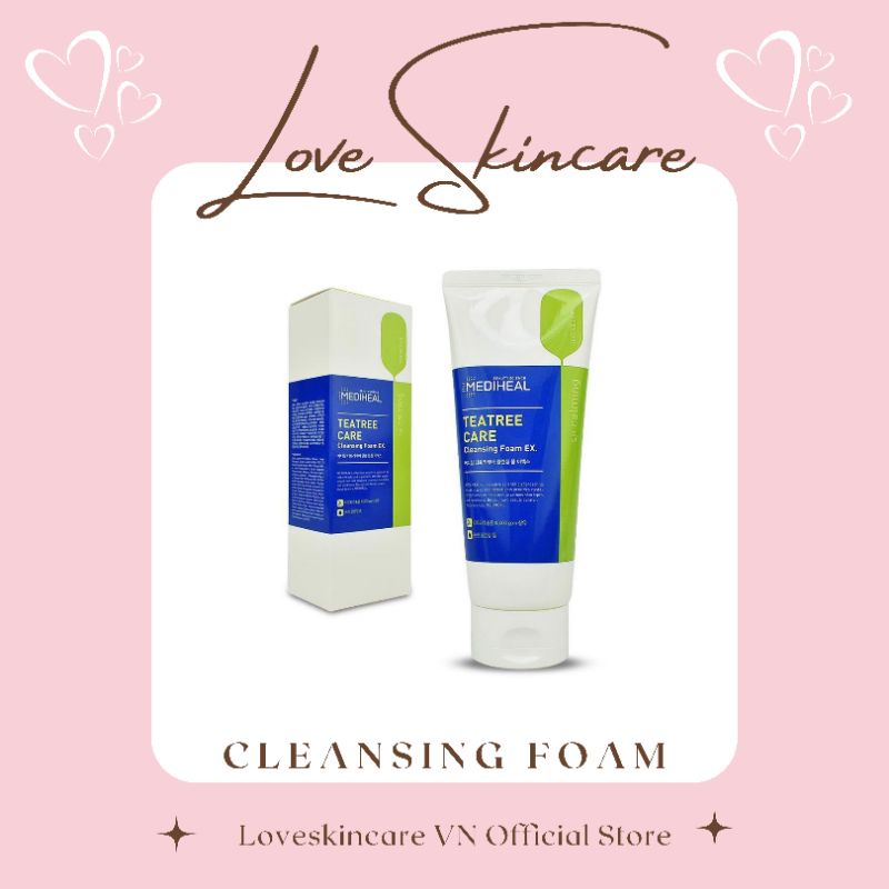 Sữa Rửa Mặt Tạo Bọt Tràm Trà Ngăn Ngừa Mụn, Kiểm Soát Dầu Mediheal Tea Tree Care Cleansing Foam EX 170ml