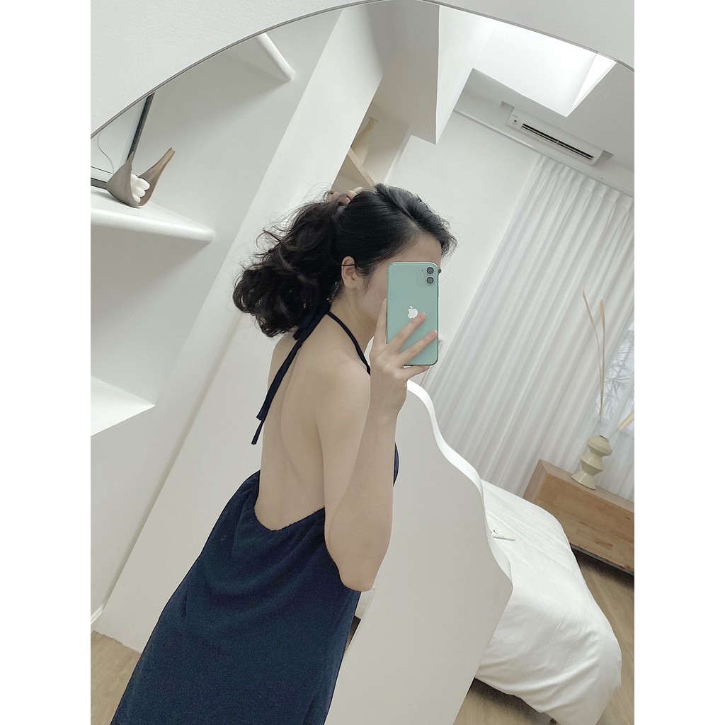 YU CHERRY | Đầm nữ cổ yếm 2 lớp hở lưng Backless Yem Dress YD132