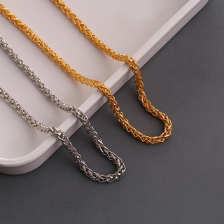 Dây chuyền vàng 18K S925 Vòng cổ bạc 3MM Dây chuyền lúa mì dày tròn Chiều rộng / Chiều dài khác nhau Trang sức vàng Quà tặng chuỗi cặp đôi