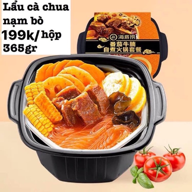 Lẩu tự sôi cà chua nạm bò Hadilao
