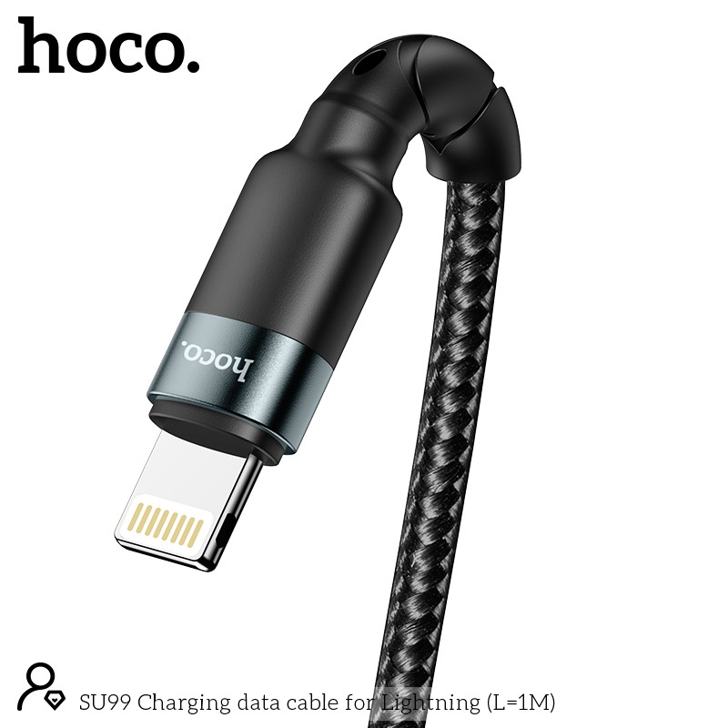 Cáp sạc nhanh Hoco SU99 siêu bền sạc full iPhone, Android, iPad dây truyền tải dữ liệu dài 1m, 2m - Chính hãng