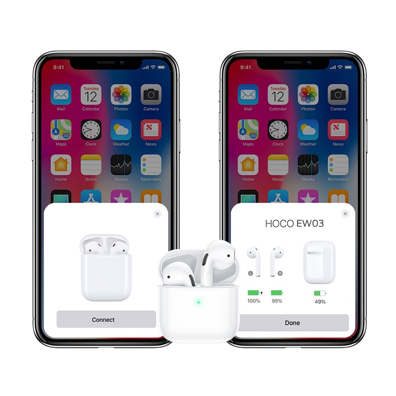 Tai nghe Bluetooth TWS Hoco EW02 / EW03 / EW04 hỗ trợ định vị, popup, đổi tên, cảm ứng chạm
