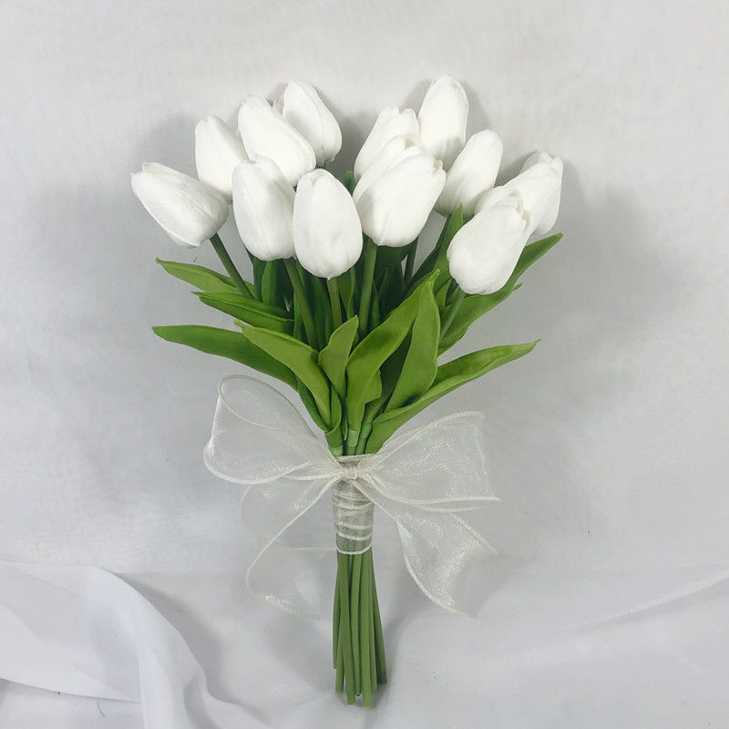 Bó Hoa Tulip Nhân Tạo Cầm Tay Dùng Làm Phụ Kiện Chụp Ảnh Cưới