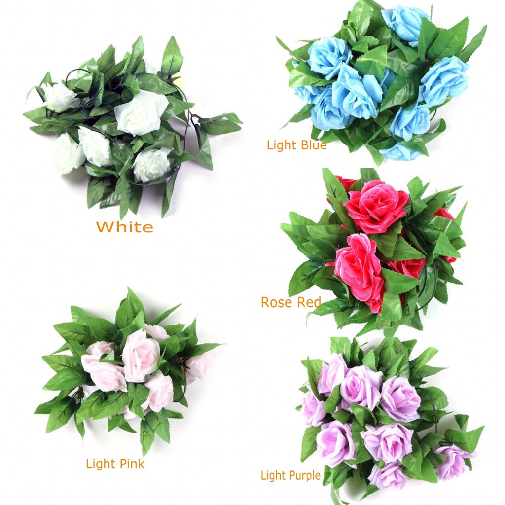 Dây hoa hồng nhân tạo 245cm trang trí nhà cửa xinh xắn