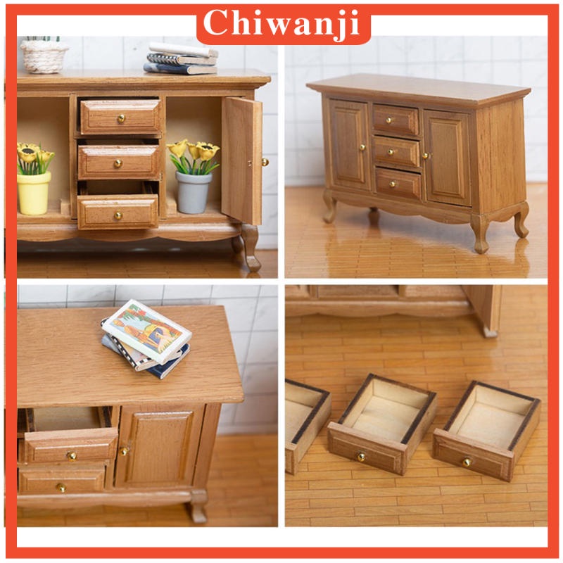 Mô Hình Tủ Gỗ Thủ Công Hiện Đại Trang Trí Nhà Búp Bê Tỉ Lệ 1: 12