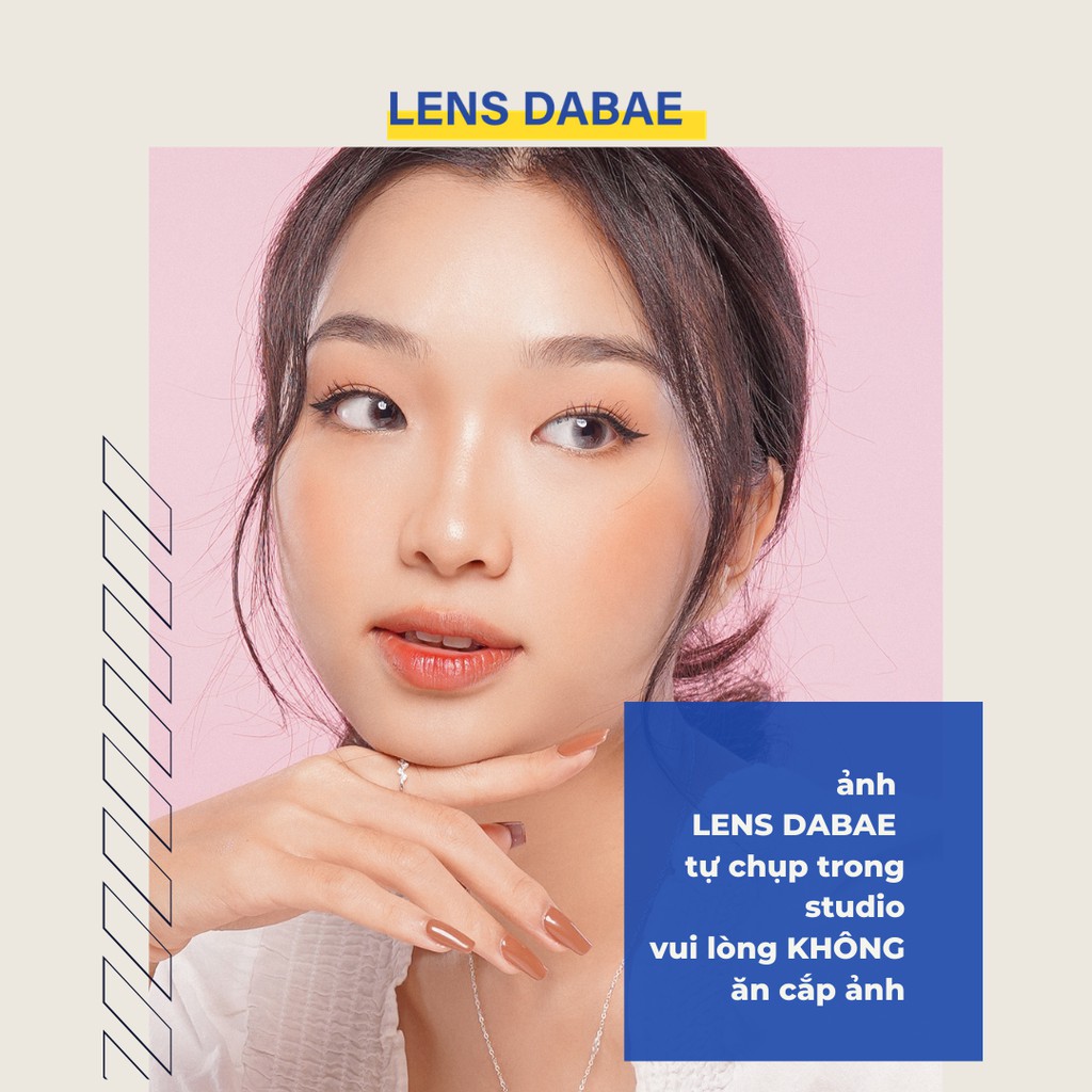 lens mắt cận tự nhiên trong veo XÁM TRONG GRAY kính áp tròng Hàn Quốc DABAE