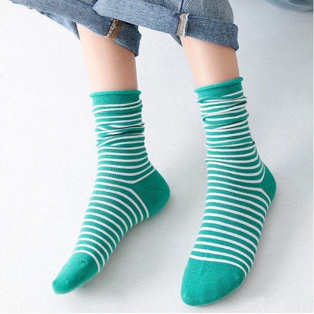 Tất nhún kiểu nhật, nhiều màu bằng sợi bông siêu thoáng, thấm mồ hôi