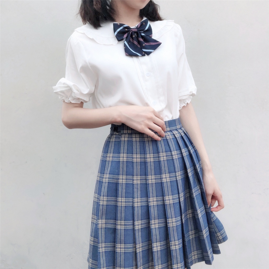 Áo Sơ Mi Tay Phồng Ngắn Cổ Búp Bê Phong Cách Lolita Nhật Bản Thời Trang Mùa Hè Cho Nữ