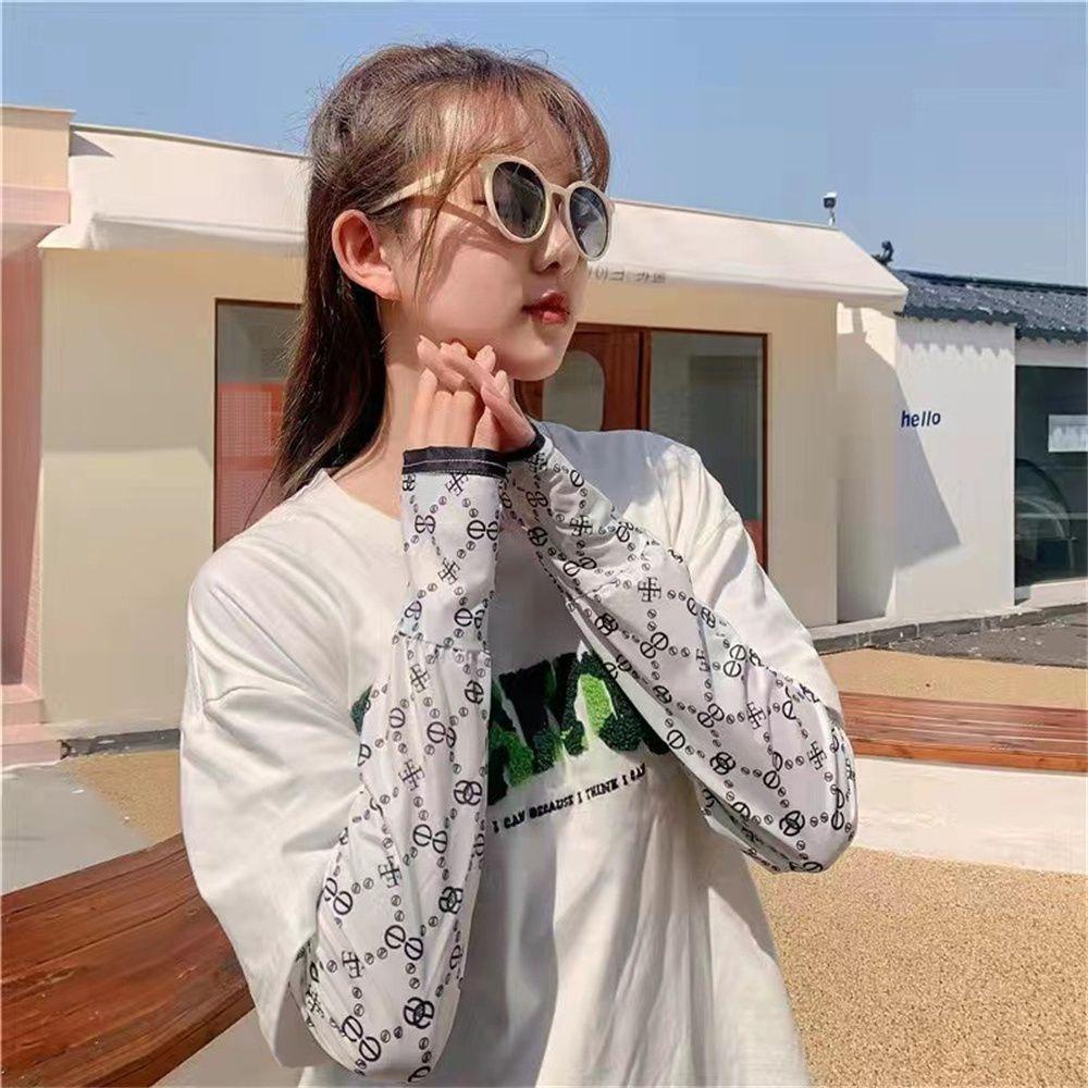 Găng Tay Chống Nắng Chống Trượt Bằng Lụa Lạnh Cho Nữ