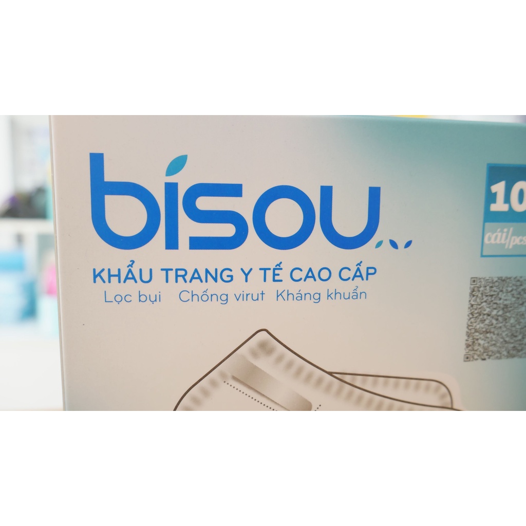 Combo 10c Khẩu trang Y tế chống bụi mịn Pm2.5 Bisou, lọc bụi kháng khuẩn cao cấp
